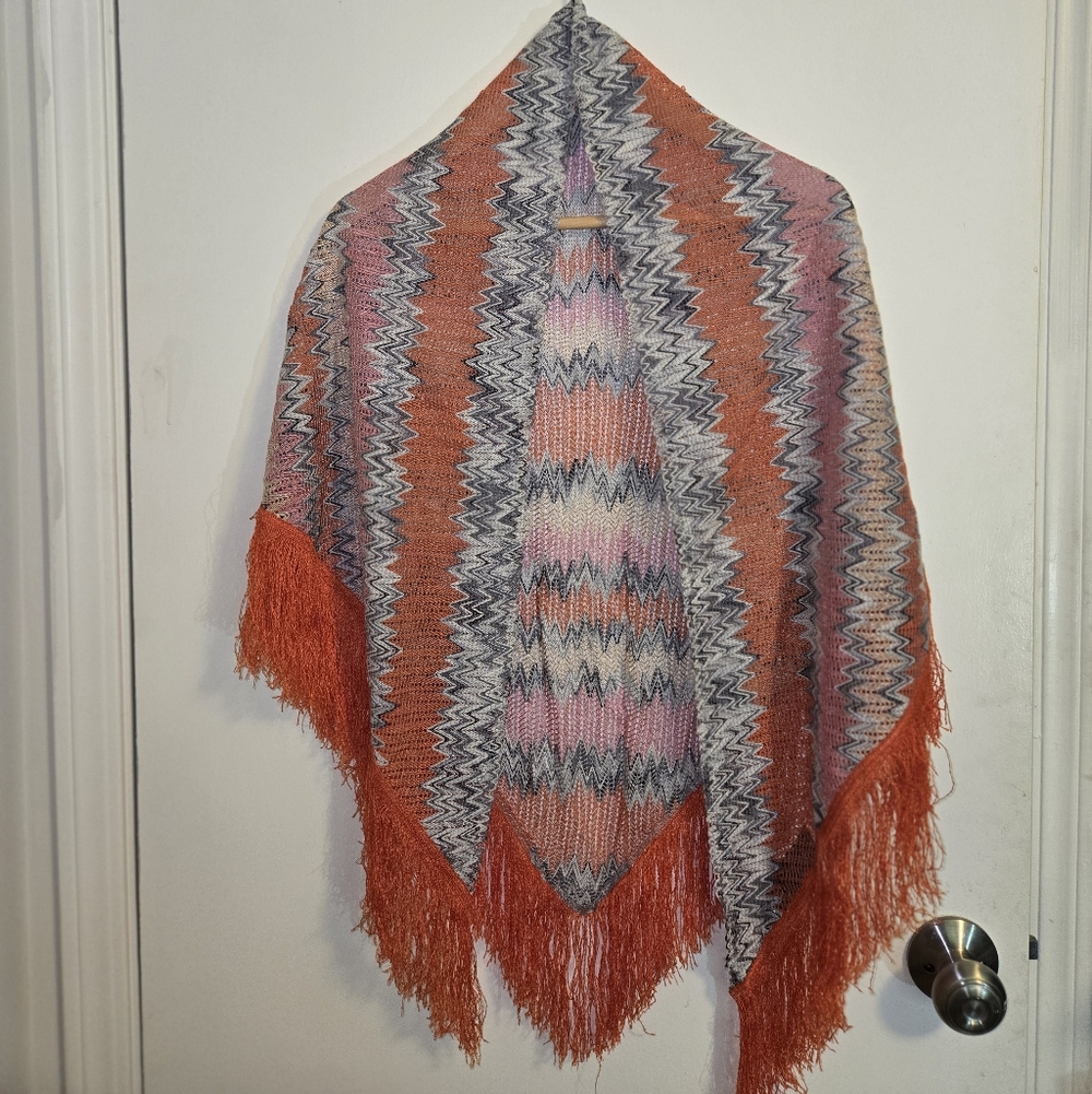 Missoni Red and Pink Zigzag Shawl